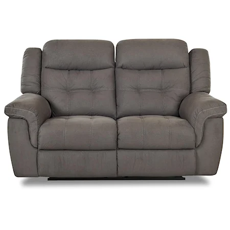 Slate Gray Tufted Reclining Love Seat